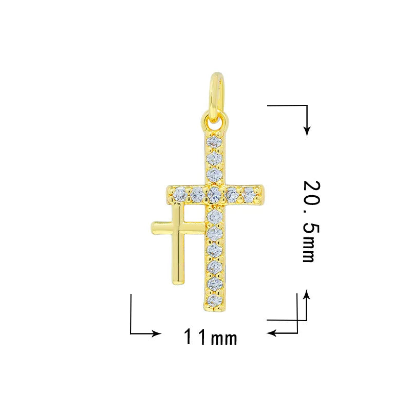 1 Piece 18*20.5mm 19*33mm Copper Zircon Star Moon Heart Shape Pendant