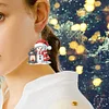 6 Pairs Double Sided Christmas Snowman Diamond Painting Earrings Jewelry