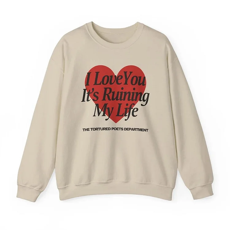 Fitvitalsupplement I Love You It's Running My Life Printing Women Thick Sweatshirts Long Sleeve Loose Casual Fleece Warm Pullover Vintage Jumpers