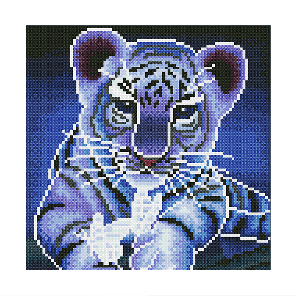

30*30CM-Round Drill Diamond Painting-Luminous Little Tiger, 501 Original