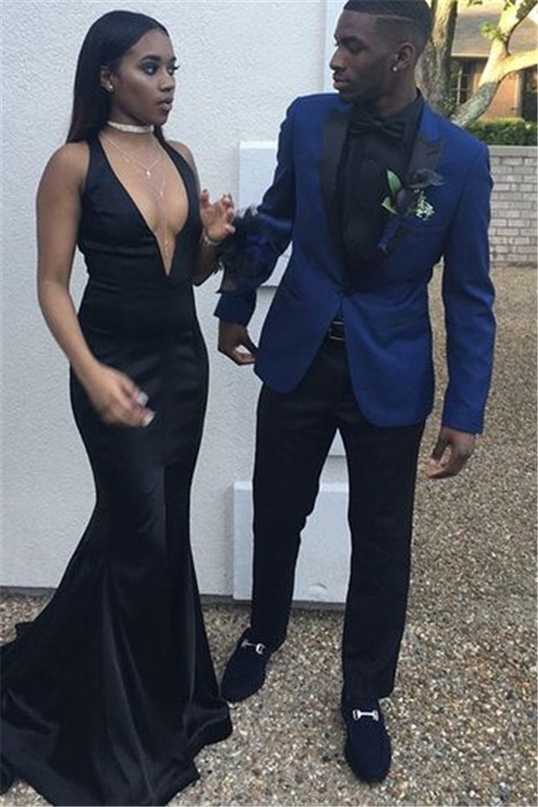 Bellasprom Amazing Navy Blue Formal Business Dinner Prom Suit With Peaked Lapel Bellasprom