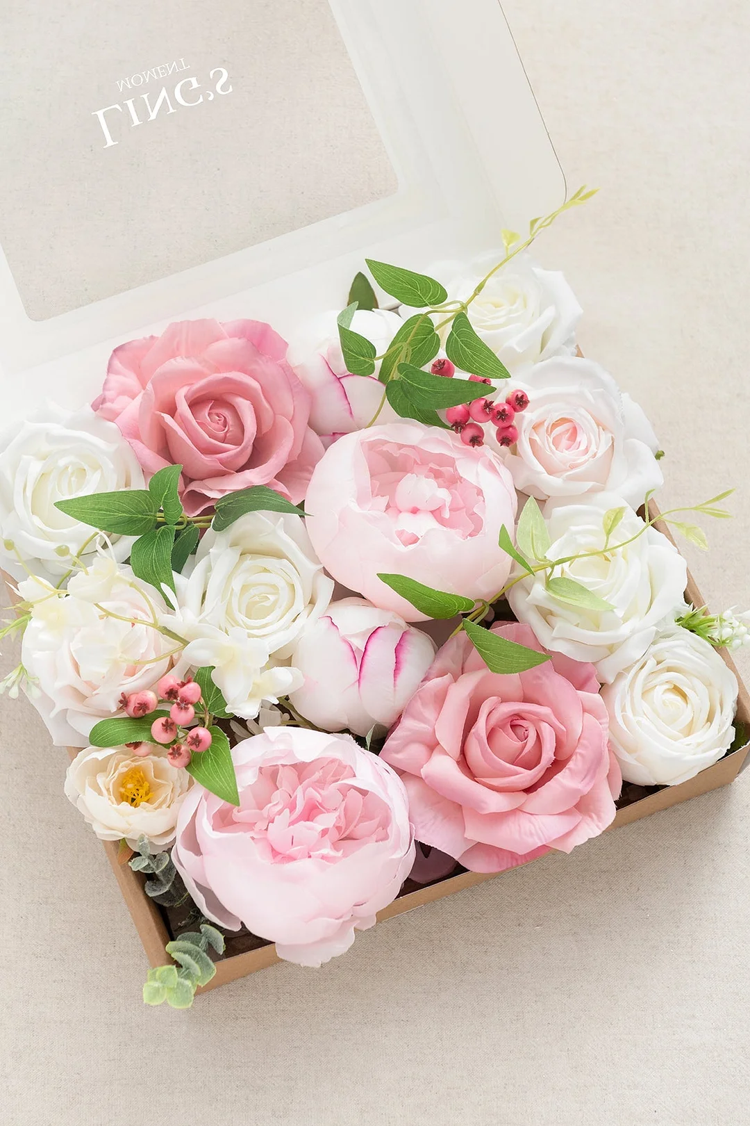Natural Touch Peony Designer Flower Boxes