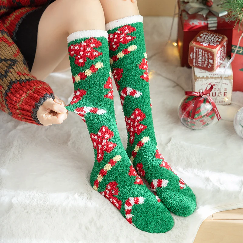 Christmas coral fleece thickened stockings