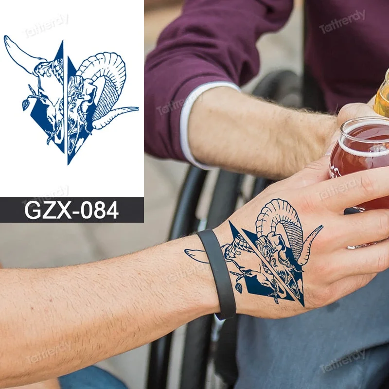 Juice Ink Natural Tattoo Water Transer Long Lasting Blue Semi-permanent Temporary Tattoos Small Hand Sleeve Armband Painting