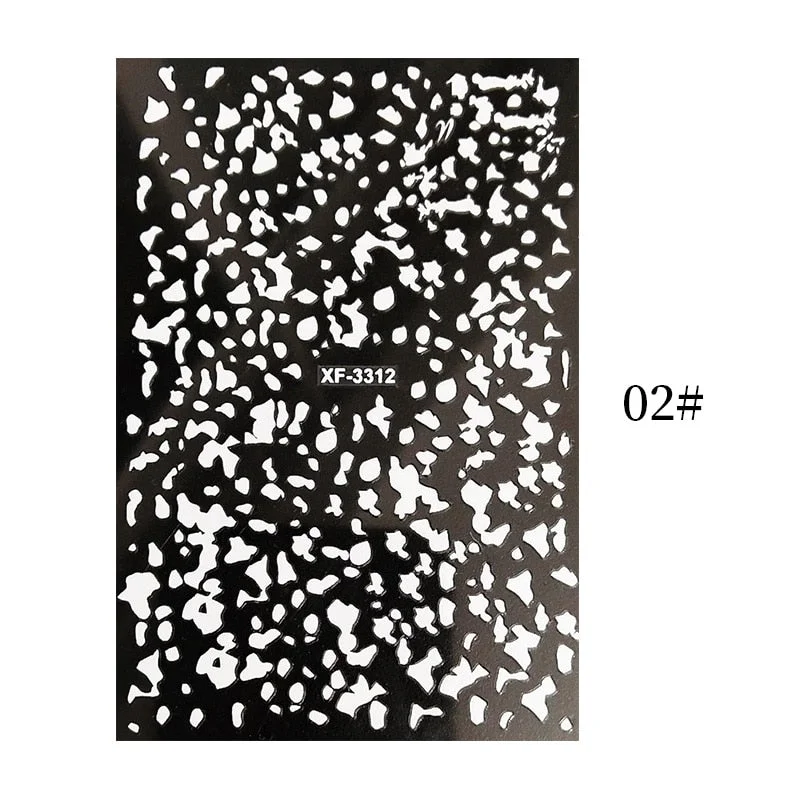 1PC Zebra Serpentine 3D Nail Stickers Fluorescence Green Leopard Prints Sliders Animal Skins Nail Art Decoration For Manicures