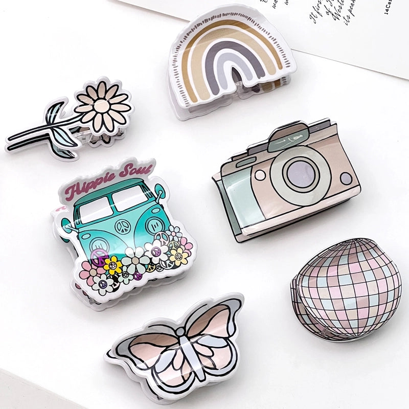 Minimalist Artistic Women's Rainbow Car Flower Arylic Hair Claws