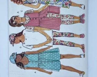 pornhint Pornhint Butterick 3393 | Girls' Dress, Top, Leggings & Cap | Size 7-8-10 Bust 26-27-28.5 | Factory folded and complete sewing pattern