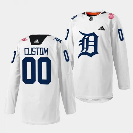 Men's Detroit Red Wings Custom 2023 White Stitched Jersey LMFF