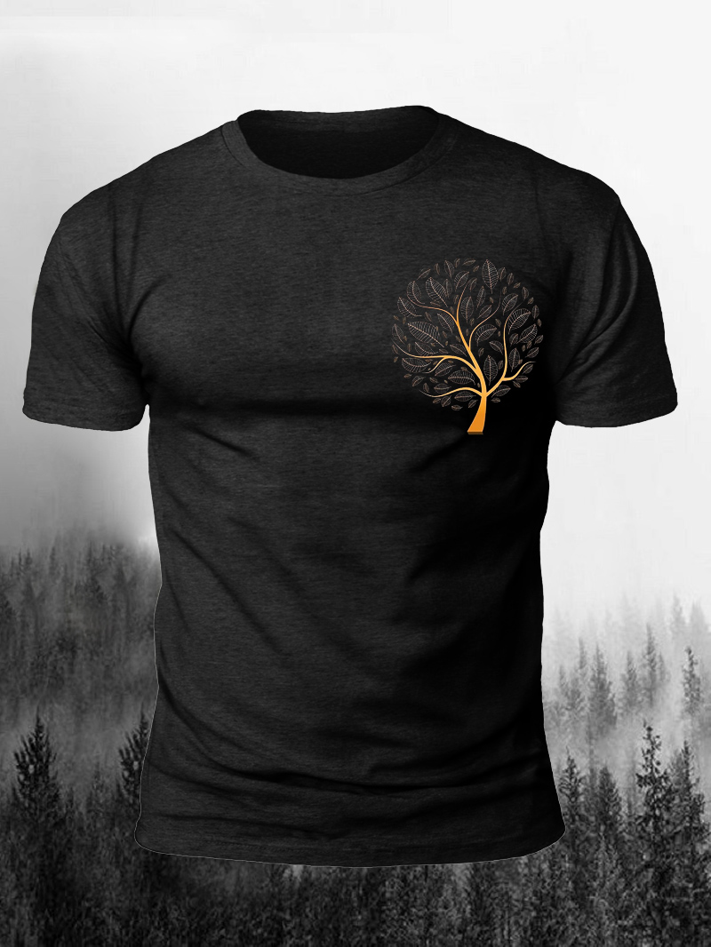 Golden Tree Of Life Print Short Sleeve Men's T-Shirt