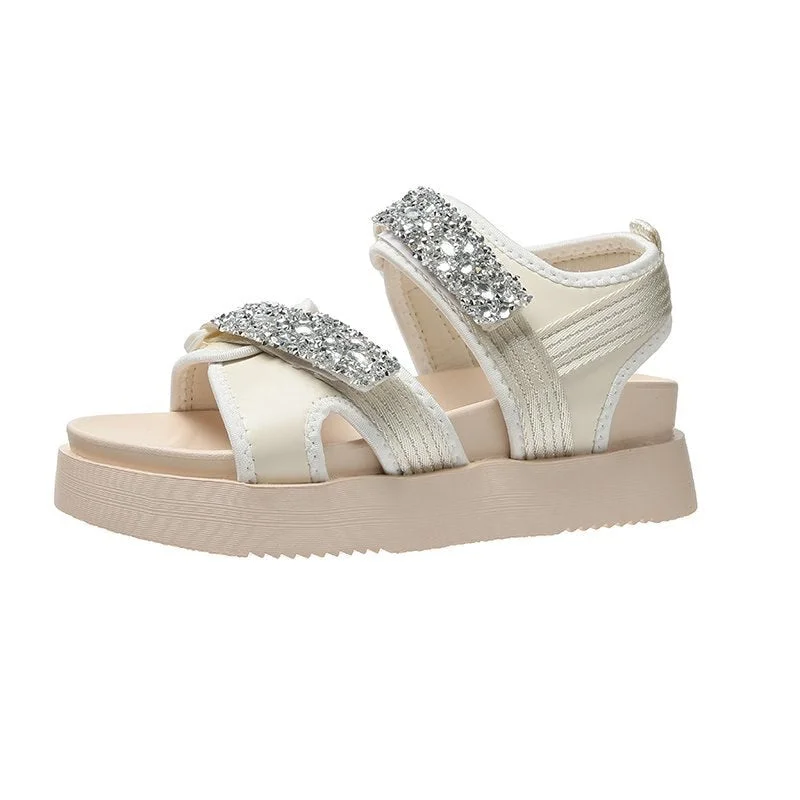 Rhinestone Sandals Summer New Fashion Women's Sandals 2021 Comfortable Open Toe Shoes All-match Platform Shoes Shallow Shoes