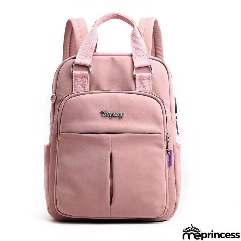 Women's Multi Functional Fashion Travel Backpack With USB Charge Port