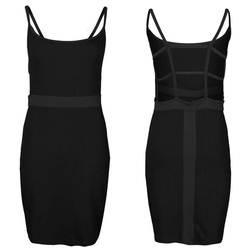 Women Sexy Summer Bandage Bodycon Strappy Dress Ladies Summer Boho Backless Stretchy Package Hip Slim Sundress