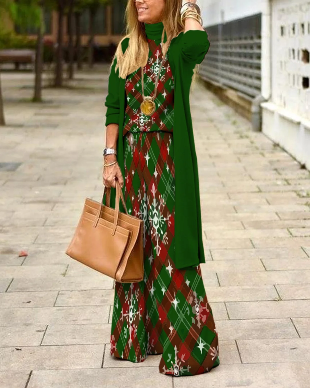 Herringbone Sweater Three-Piece Suit 3a5c