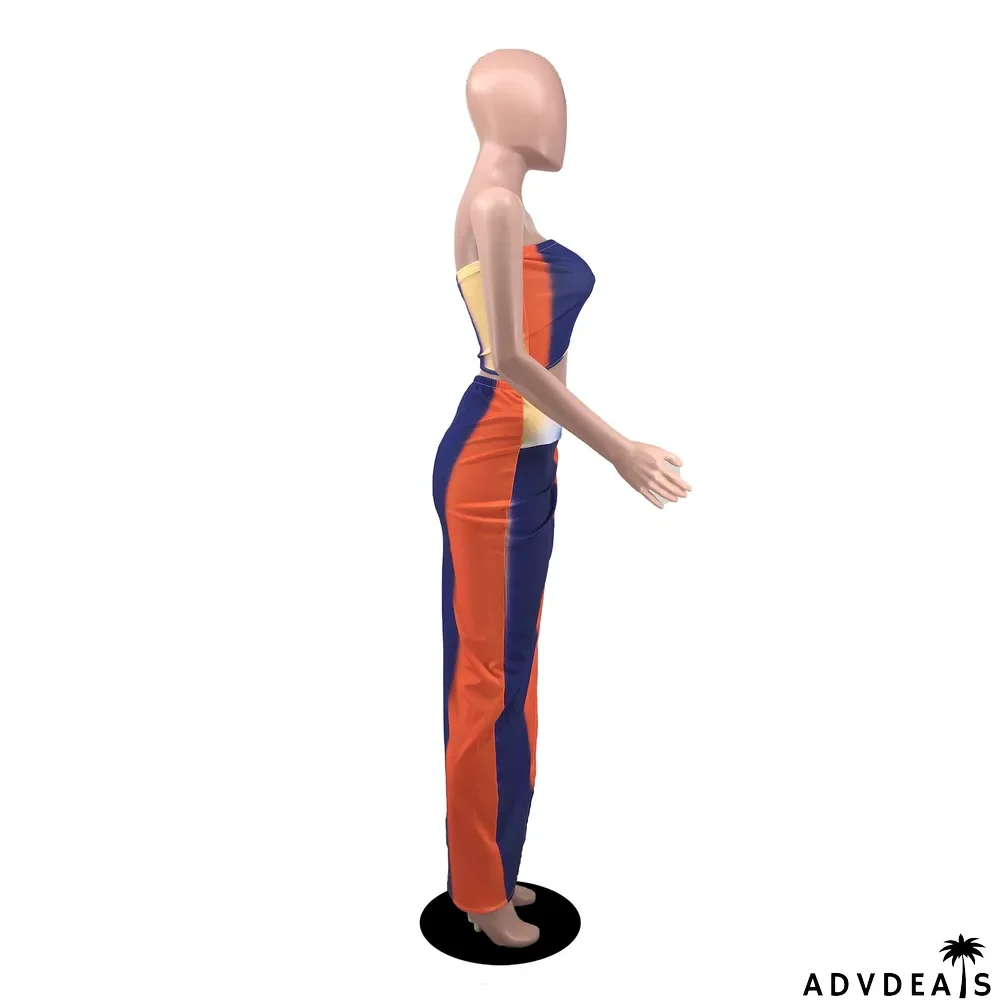 Summer Print Wrap Skirt Set