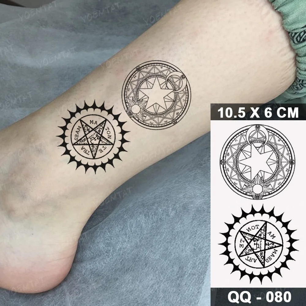 Waterproof Temporary Tattoo Stickers Clock Compass Flower Arrow Henna Flash Tatoo Women Men Indian Hand-painted Small Fake Tatto