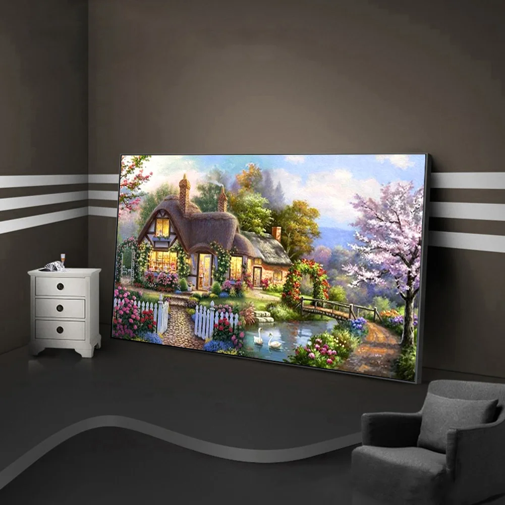 Diamond Painting - Full Round Drill - Garden Cottage(100*50cm)