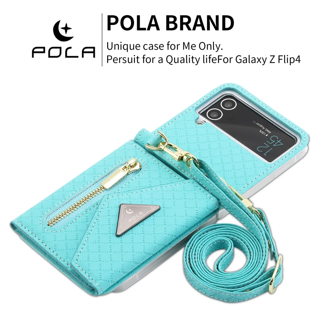 Applicable To For Samsung ZFlip3/ZFlip4 Fold-Screen Card Leather Phone Case