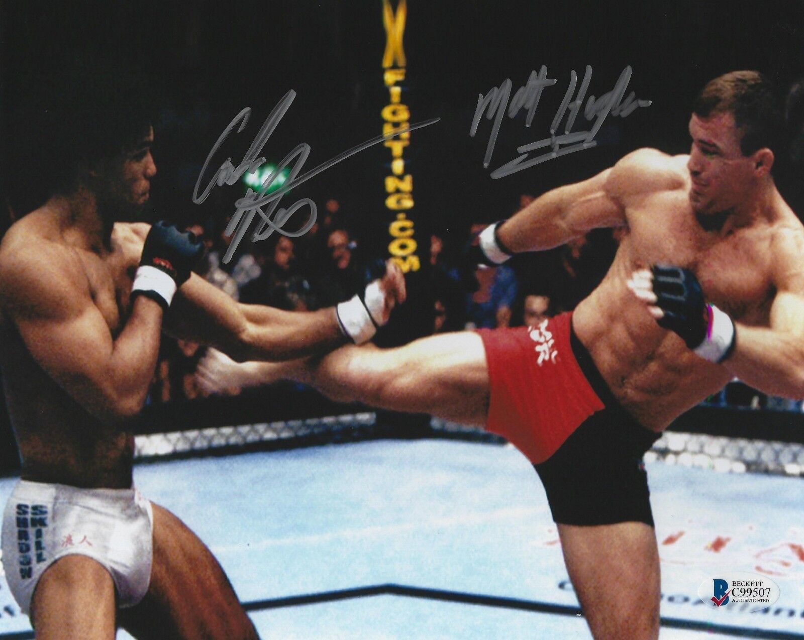 Carlos Newton & Matt Hughes Signed UFC 8x10 Photo Poster painting BAS Beckett COA 34 38 Picture