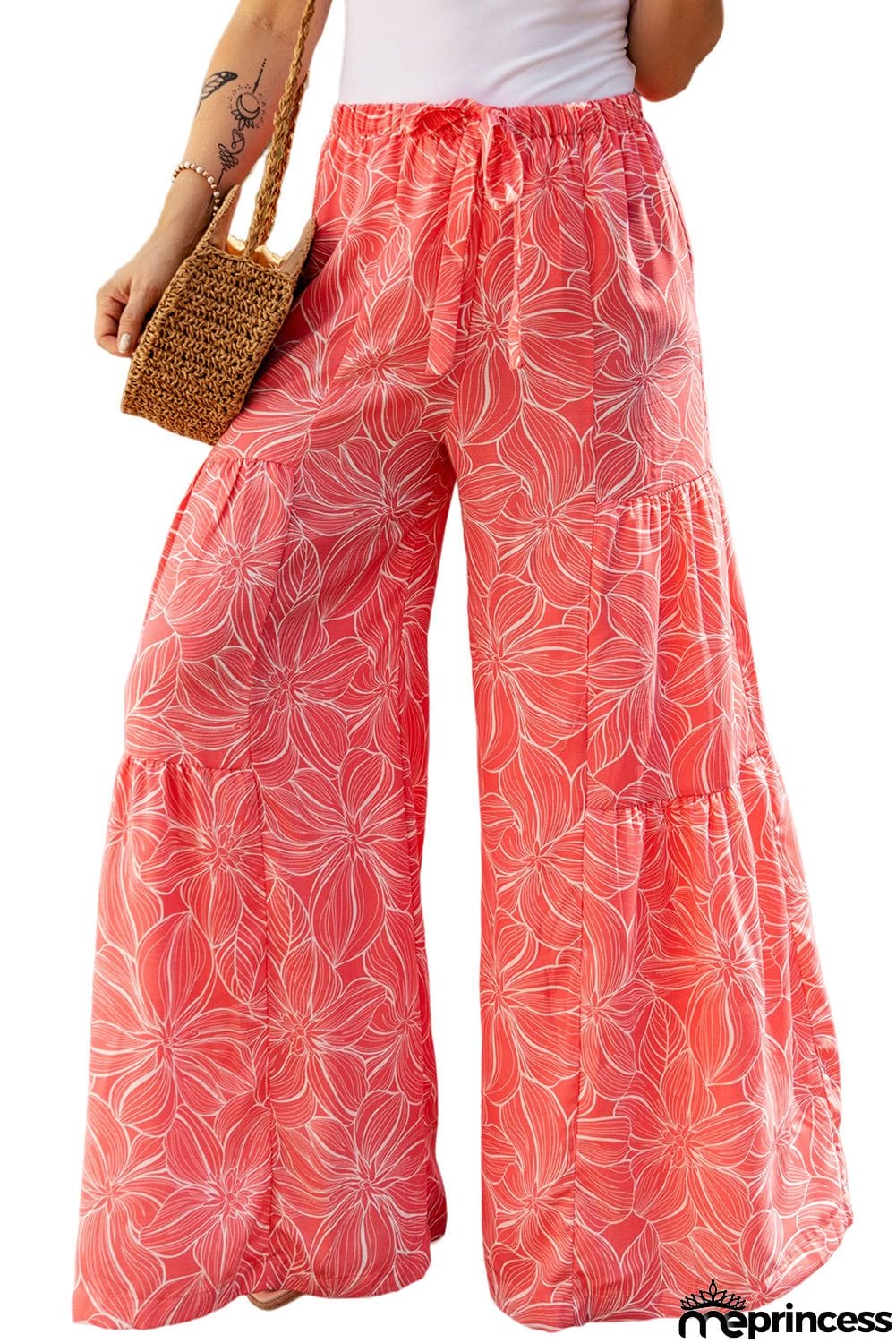 Floral Tiered Wide Leg Pants