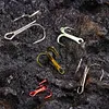 Fishing Treble Hook 5 Colors Triple Barbed Steel Fish Hook for Bait Lure Fishing