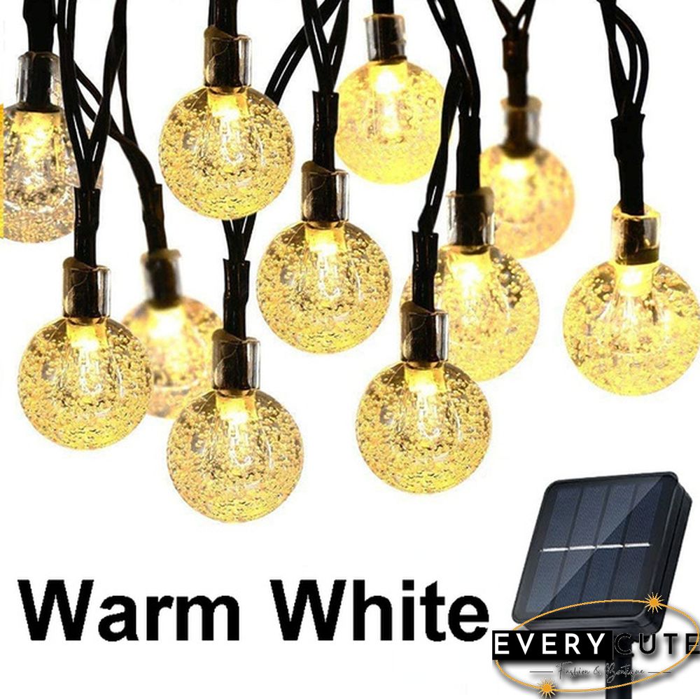 Solar String Lights Garden Outdoor String Lights Waterproof Crystal Ball Fairy Lights, Decoration Lighting for Home,Garden,Patio,Yard, Halloween,Christmas