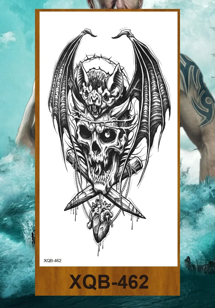 Hot Sale Temporary Tattoos Stickers Night Demon Sword Snake Men Women Girl Flower Arm Body Leg Chest Fake Tatoo Waterproof DIY