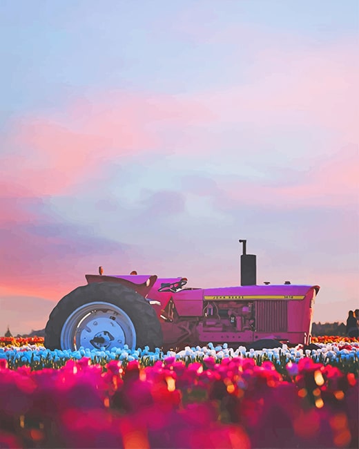 

Pink Tractor – Paint By Numbers - 40*50CM, 501 Original