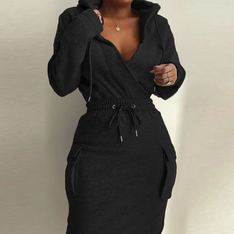 Brownm Brownm Women's Wear Early Spring 2024 New Temperament Elegant Solid Color Hooded Rope Top Slim Suit 661