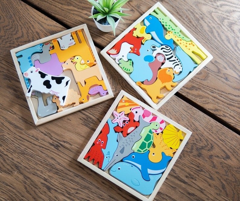 (EARLY CHRISTMAS SALE-49% OFF) Wooden Toy Dinosaur puzzles-Organic wooden toys