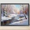 Diamond Painting-DIY Full Round Drill Snow Scene