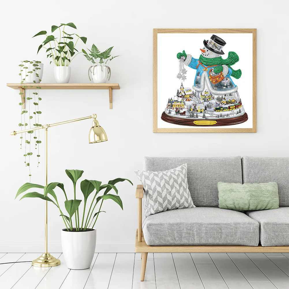 Diamond Painting - Partial Special Shaped Drill - Snowman(30*30cm)