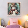 Snowman With Dessert-11CT Stamped Cross Stitch 45*45cm/17.72*17.72in