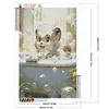 Diamond Painting -DIY Full Square Drill Bubbles and White Tiger(40x60cm)