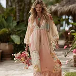 Women's Bohemian Patchwork Casual Vacation Dress - Image 2
