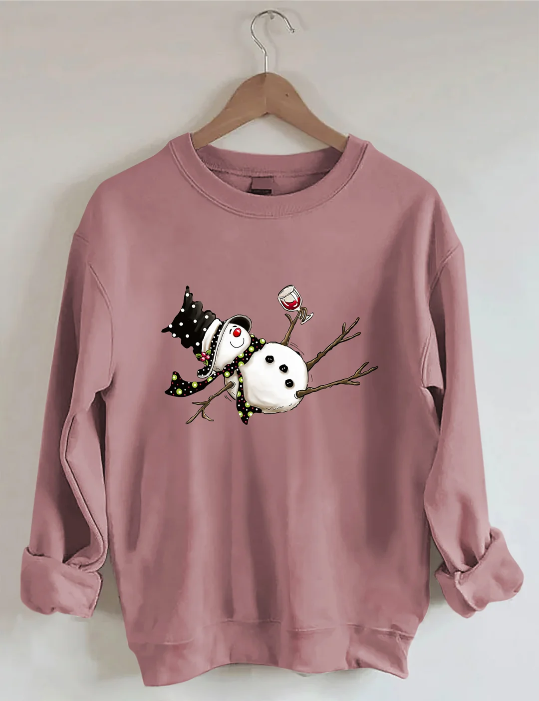 Drunk Snowman Drinking Wine Sweatshirt