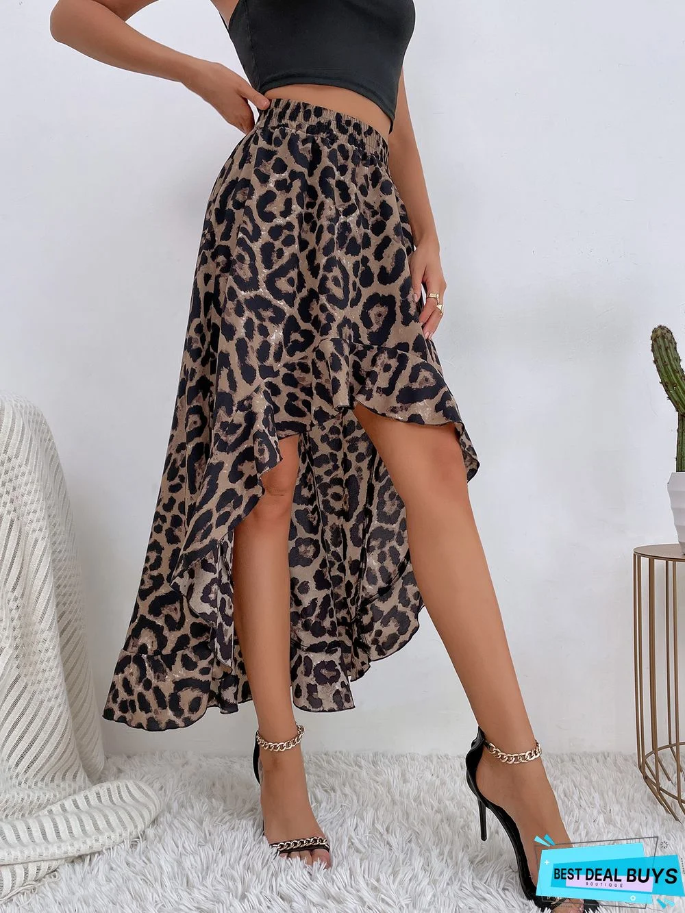 Ins Casual Trend Irregular Print Skirt A-Line Skirt