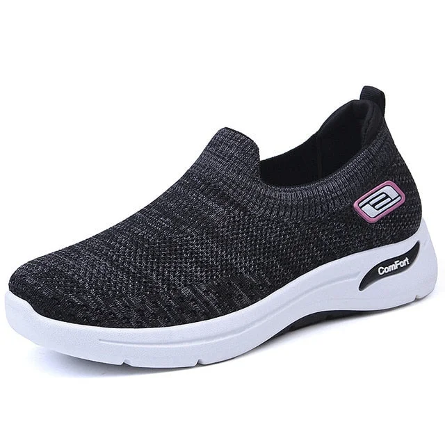 Suxy Women's Slip On Breathable Knit Loafer Shoes