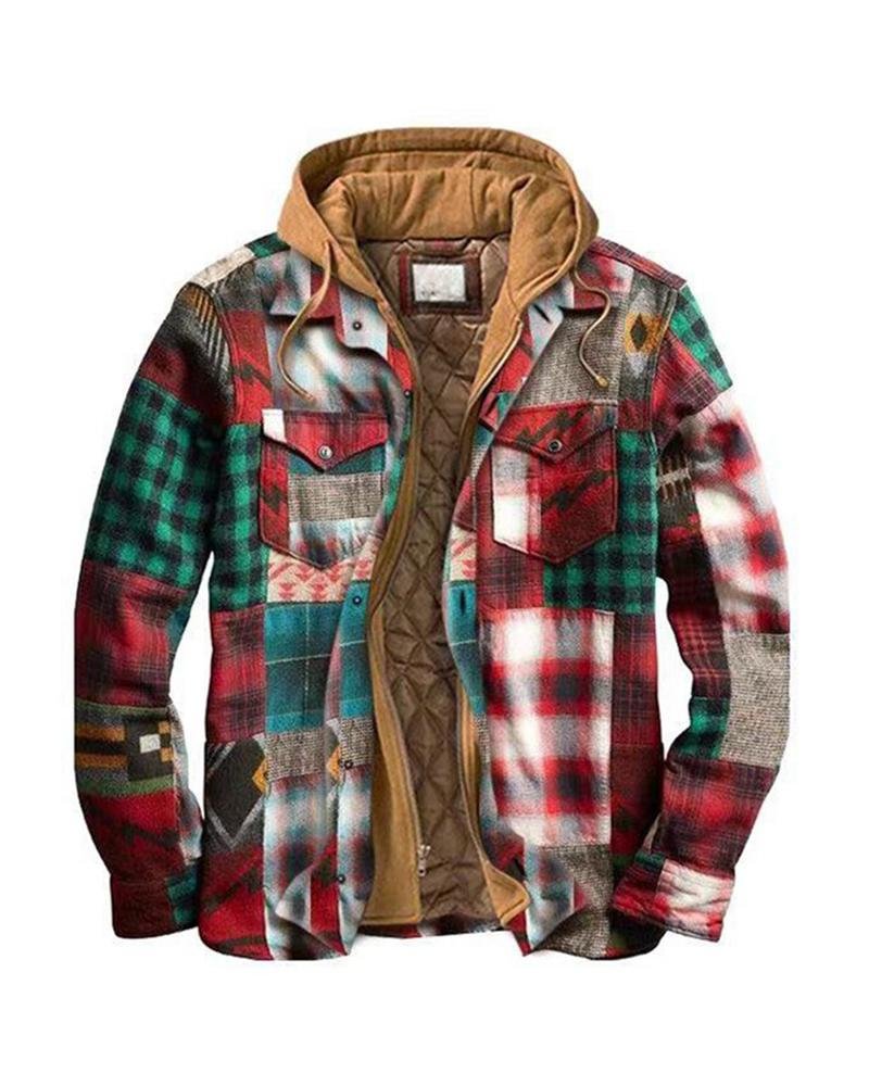 men's casual stitching jacket shirt