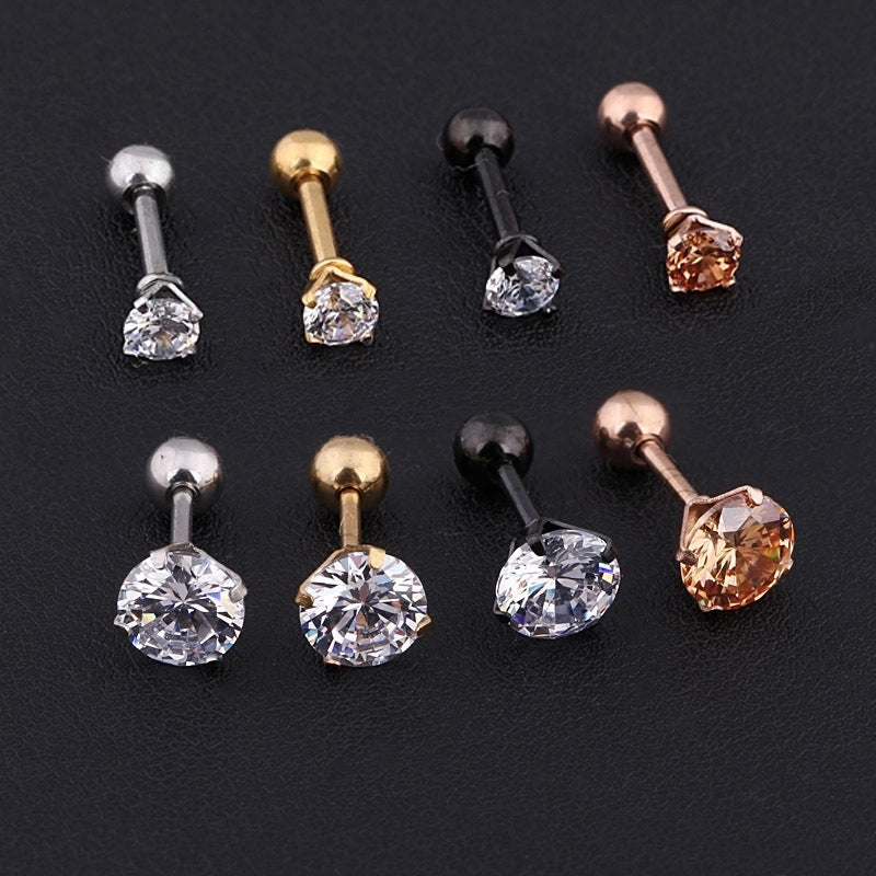 Medical Titanium Steel Zircon Stud Earrings Korean Girls Men’s Diamond Earrings Fashion Ear Bone Nails