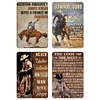 4PCS Cowboy - Vintage Metal Signs Set - 20*30cm - Western