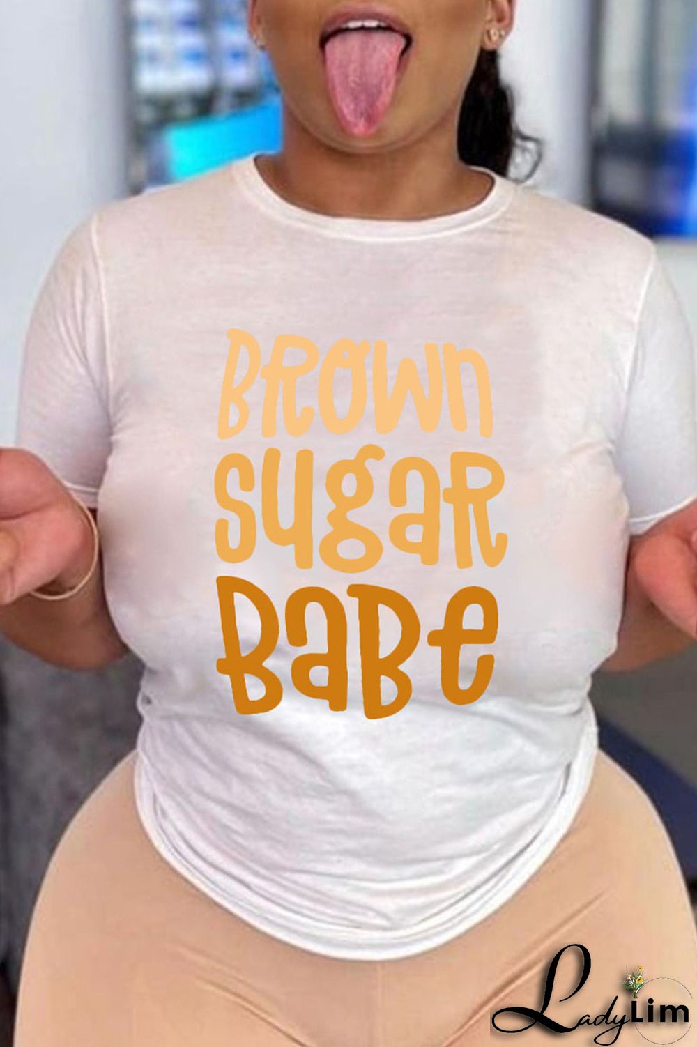 Grey Fashion Street Print Split Joint Letter O Neck T-Shirts