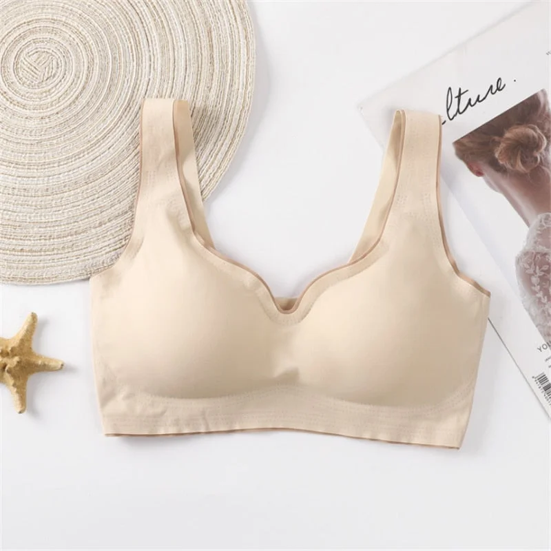 Sexy Ice Silk Bra Women Push-up Underwear Emulsion Pad Breathable Thin Soft Cozy Bralette Lingerie Tops Soutien Gorge Females