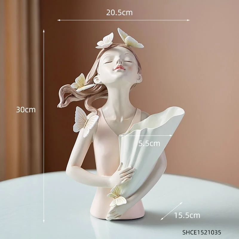 Home Decor Girl Figurine Resin Sculpture Abstract Art Room Decor Nordic Decoration Home Living Room Decoration Accessories Gifts