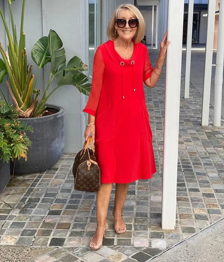 Plus Size Pile Neck Dress For Senior Ladies Mature Women Over 40 plus-size-pile-neck-dress-for-senior-ladies-mature-women-over-40