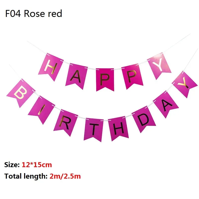 Multi Themes Happy Birthday Banner Baby Shower Birthday Party Decorations Photo Booth Happy Birthday Bunting Garland Flags