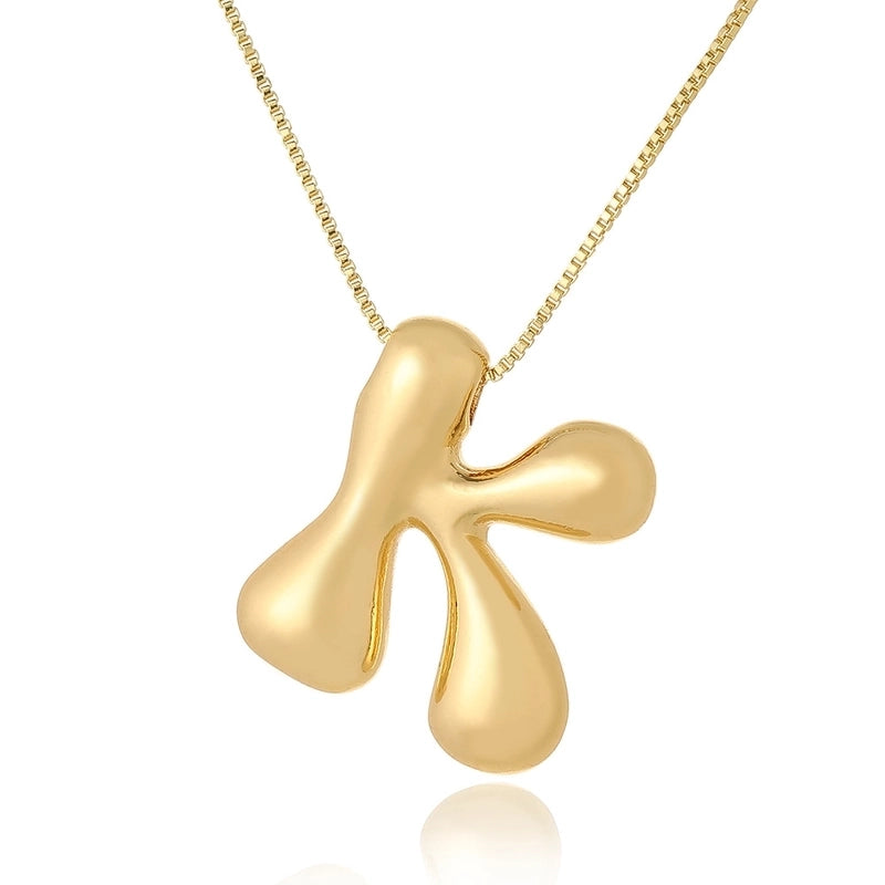 Copper Letter Pendant Necklace