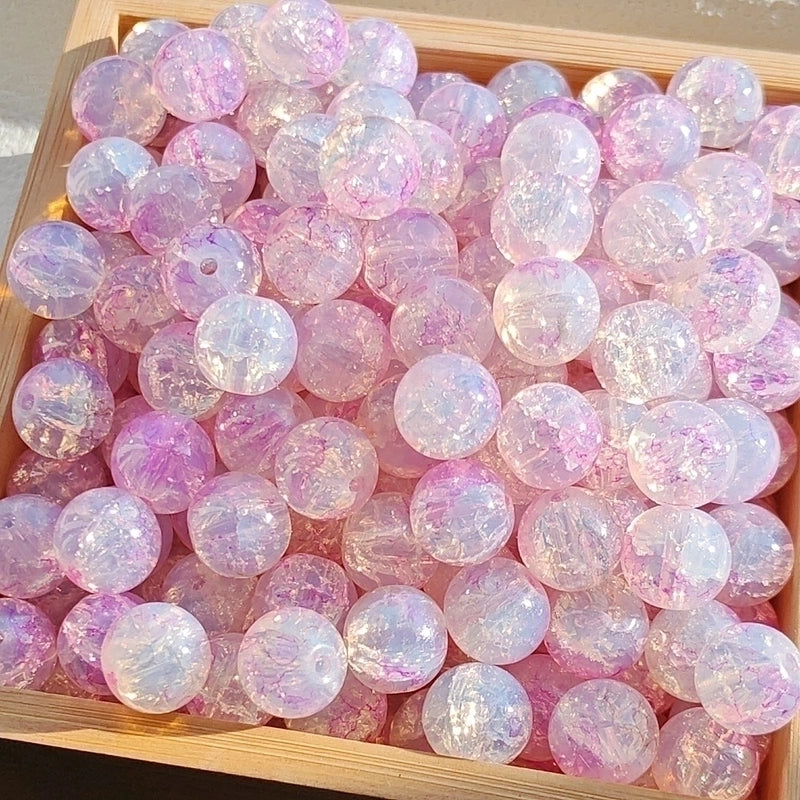 New 8/10mm Water Dyed Protein Jade Broken New Chinese Style Gold Sprinkling Glass Bead DIY Bracelet Ornament Straight Hole Beads Loose Beads