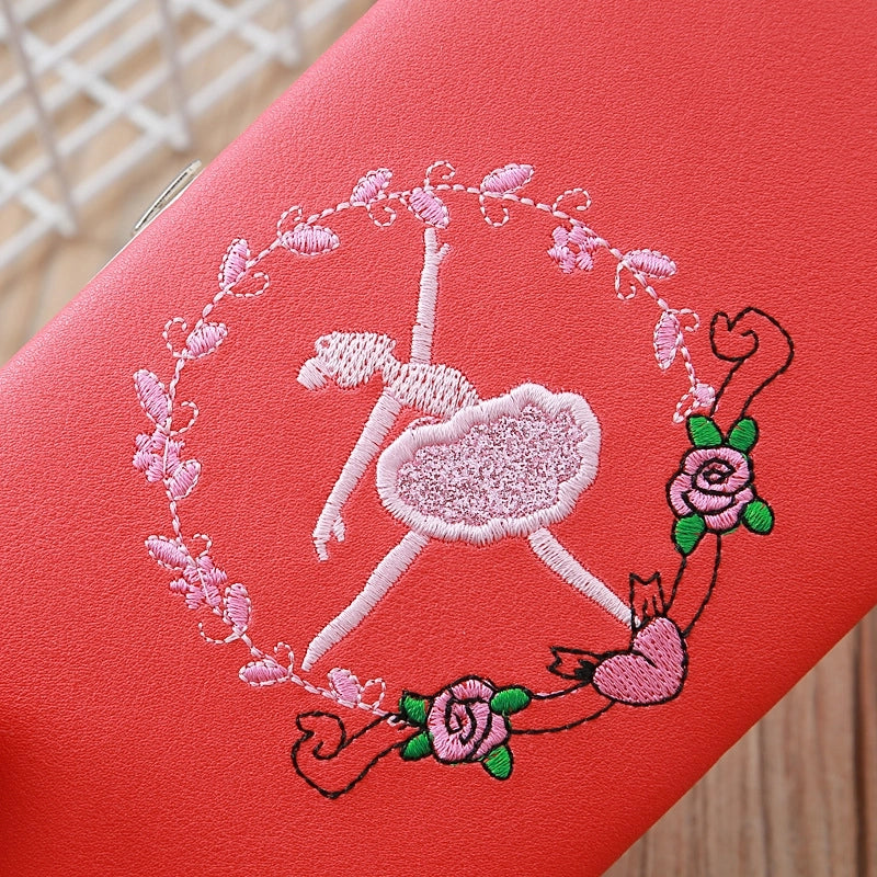 Fashion Long Multifunctional Embroidered Portable Wallet