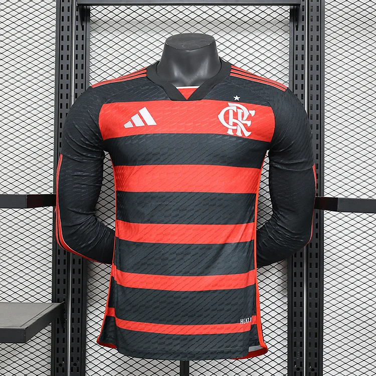 24-25 Authentic Flamengo Home Long Sleeve Jersey