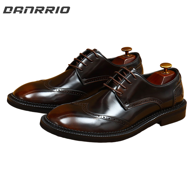 DANRRIO British Style Big Round Toe Mirror Business Casual Shoes| Brogues DANRRIO.COM DANRRIO
